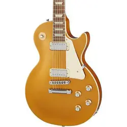 GIBSON LES PAUL DELUXE 70’S ELECTRIC GUITAR IN GOLD TOP W/ CASE