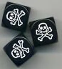 SKULL DICE CONTROL KNOBS 3 PACK LES PAUL GIBSON GUITAR BLACK   FREE 3 PAK!
