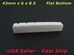 43MM SLOTTED BONE GUITAR NUT FLAT FOR MANY GIBSON MARTIN EPIPHONE & SIMILAR