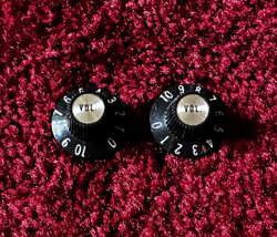 VINTAGE ORIGINAL 1960'S GIBSON EB-3 PAIR VOLUME CONTROL KNOBS