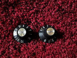 VINTAGE ORIGINAL 1960'S GIBSON EB-3 PAIR OF TONE CONTROL KNOBS