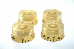 4 PCS GIBSON SPEED CONTROL KNOB REPLACEMENT, GOLD W/BLACK NUMBERS. USA SELLER!!
