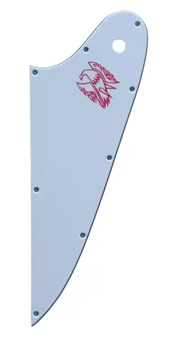 3 PLY WHITE FOR GIBSON FIREBIRD GUITAR SLINGER PARTS GUITAR PICKGUARD RED LOGO