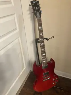 2018 GIBSON SG HP 24 FRET WITH REAL MOP INLAYS  FLAME TOP ORANGE