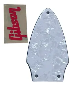 FOR GIBSON FLYING V TRUSS ROD COVER  RED DECAL WHITE PEARL GUITAR PICKGUARD