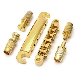 GOLD LES PAUL GIBSON TUNE-O-MATIC GUITAR BRIDGE LOCKING SADDLE BRIDGE TAILPIECE