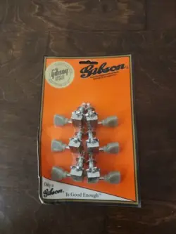 GIBSON GREEN KEY TUNER SET VINTAGE NICKEL GENUINE PMMH-010 NEW IN PACKAGE
