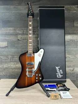 GIBSON FIREBIRD V VINTAGE SUNBURST ELECTRIC GUITAR 2013 W/ BIGSBY AND CASE #1011