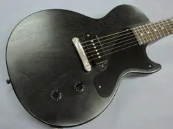 GIBSON LES PAUL JUNIOR FADED SATIN EBONY BLACK USA 2009 SOLID ELECTRIC GUITAR JP