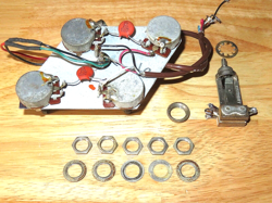 GIBSON 1976 NICKEL LES PAUL ELECTRONIC CONTROL POTS HARNESS