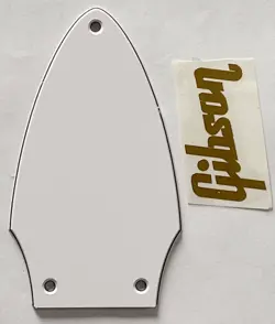 FOR GIBSON FLYING V TRUSS ROD COVER GOLD DECAL GUITAR PICKGUARD,3 PLY WHITE