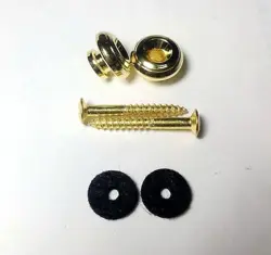 2 HIGH QUALITY MARSHROOM HEAD STRAP BUTTON GOLD FOR GIBSON STYLE GUITAR BASS