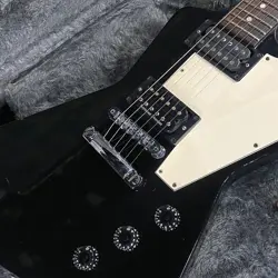 GIBSON EXPLORER ’76 EBONY MODIFIED 2005 ELECTRIC GUITAR W/HARD CASE JAPAN USED