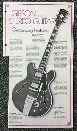 1970'S ORIGINAL GIBSON ES-355TD-SV GUITAR OF THE MONTH BROCHURE