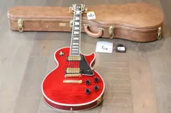 2004 GIBSON LES PAUL CUSTOM ELECTRIC GUITAR FIGURED WINE RED   COA OHSC
