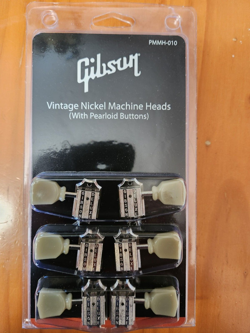 GIBSON TUNERS - VINTAGE NICKEL MACHINE HEADS - (WITH PEARLOID BUTTONS) PMMH-010