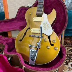 VINTAGE 1997 GIBSON CUSTOM SHOP ES295 '52 HISTORIC GOLD ELECTRIC GUITAR W/ OHSC