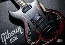 GIBSON N-225 EBONY WITH PINSTRIPE 2013 ELECTRIC GUITAR #C15417
