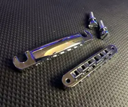 GIBSON ADVANCED PLATING CHROME STOP TAILPIECE W/ POSTS, TUNE-O-MATIC BRIDGE