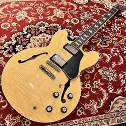 GIBSON ES 335 FIGURED ANTIQUE NATURAL SEMI ACOUSTIC GUITAR   REVISED IN OCTOBE