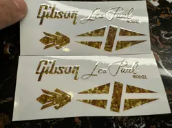 2PCS GIBSON LES PAUL MODEL GUITAR HEADSTOCK NECK VINLY UV RAISED DECALS STICKERS