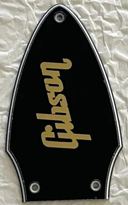 NEW GREAT-FOR GIBSON FLYING V TRUSS ROD COVER  GOLD LOGO GUITAR PICKGUARD BLACK
