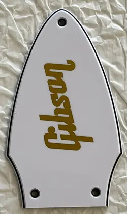 NEW GREAT-FOR GIBSON FLYING V TRUSS ROD COVER  GOLD LOGO GUITAR PICKGUARD WHITE