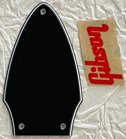 NEW GREAT-FOR GIBSON FLYING V TRUSS ROD COVER  RED DECAL GUITAR PICKGUARD BLACK