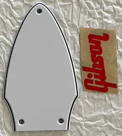 NEW GREAT- FOR GIBSON FLYING V TRUSS ROD COVER  RED DECAL GUITAR PICKGUARD WHITE
