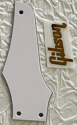 NEW GREAT-FOR GIBSON FIREBIRD TRUSS ROD COVER GOLD DECAL GUITAR PICKGUARD WHITE