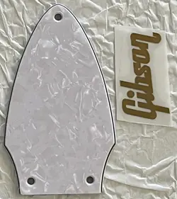 NEW GREAT- FOR GIBSON FLYING V TRUSS ROD COVER GOLD DECAL GUITAR PICKGUARD WHITE
