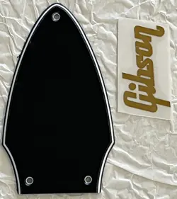 NEW GREAT-FOR GIBSON FLYING V TRUSS ROD COVER  GOLD DECAL GUITAR PICKGUARD BLACK
