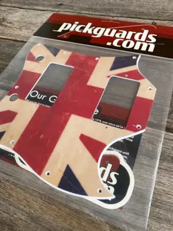 PICKGUARD FOR GIBSON 1963-1970 FULL FACE SG BRITISH FLAG RELIC 99C NO RESERVE.