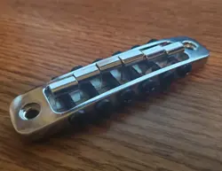 VINTAGE GIBSON ?? ADJUSTABLE BRIDGE WITH FLAT BOTTOM TUNE O MATIC STYLE CHROME