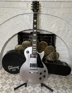 2016 GIBSON LES PAUL STUDIO T SILVER PEARL METALLIC ELECTRIC GUITAR W/ HARD CASE