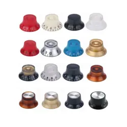 4 ELECTRIC GUITAR BELL KNOB TOP HAT SILVER REFLECTOR KNOB FOR GIBSON EPIPHONE LP