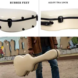 CROSSROCK FIBERGLASS GUITAR CASE FOR GIBSON J45 STANDARD/VINTAGE-IVORY