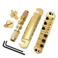 GOLD LES PAUL GIBSON TUNE-O-MATIC GUITAR BRIDGE ROLLER SADDLES BRIDGE TAILPIECE