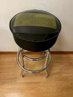 GIBSON CUSTOM GUITAR BAR SHOP COUNTER STOOL SWIVEL CHROME LEGS RARE