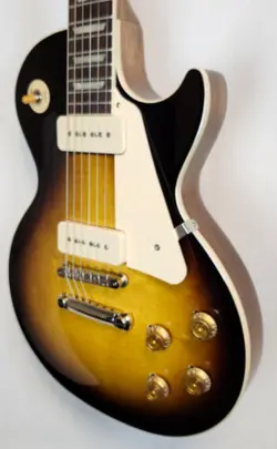 GIBSON LES PAUL STANDARD 50S P-90 PLAIN TOP ELECTRIC GUITAR, TOBACCO BURST W/ CA