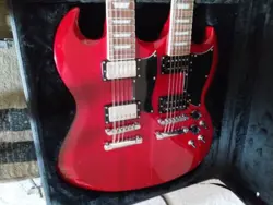 HARLEY BENTON DOUBLENECK 6/12 GIBSON SG STYLE WITH CASE