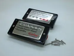 GENUINE EPIPHONE/GIBSON SG G-400 ALNICO HUMBUCKER PICKUP SET CHROME W. RINGS
