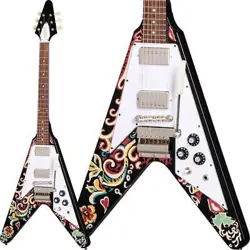 EPIPHONE INSPIRED BY GIBSON CUSTOM JIMI HENDRIX LOVE DROPS FLYING V W/HARD CASE