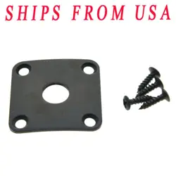 KAISH CURVED METAL JACK PLATE SQUARE JACKPLATE W/SCREWS FOR GIBSON LP BLACK