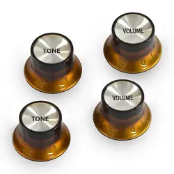 PLASTIC TOP HAT STYLE 2 VOLUME AND 2 TONE SPEED CONTROL KNOBS SET FOR GIBSON ...