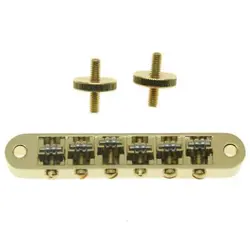 *NEW ROLLER SADDLE BRIDGE M4 THREADED POST FOR GIBSON TUNEOMATIC LES PAUL GOLD