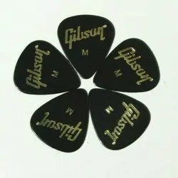 LOT OF 5 GIBSON GUITAR PICKS - MEDIUM