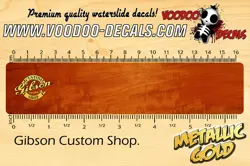 GIBSON CUSTOM SHOP (GOLD & BLACK) WATERSLIDE DECALS