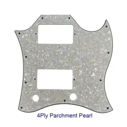 FOR US GIBSON SG  FULL FACE GUITAR PICKGUARD WITH PAF HUMBUCKER, PARCHMENT PEARL