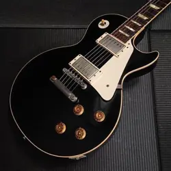 GIBSON CUSTOM SHOP HISTORIC COLLECTION 1960 LES PAUL STANDARD VOS ALL EBONY -201